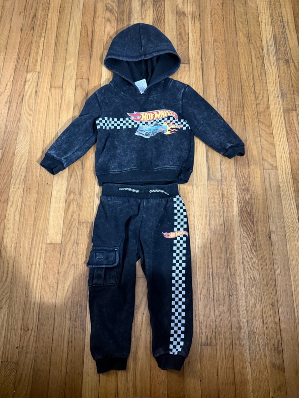 Hot Wheels 18M Black Kids Hoodie & Jogger Set